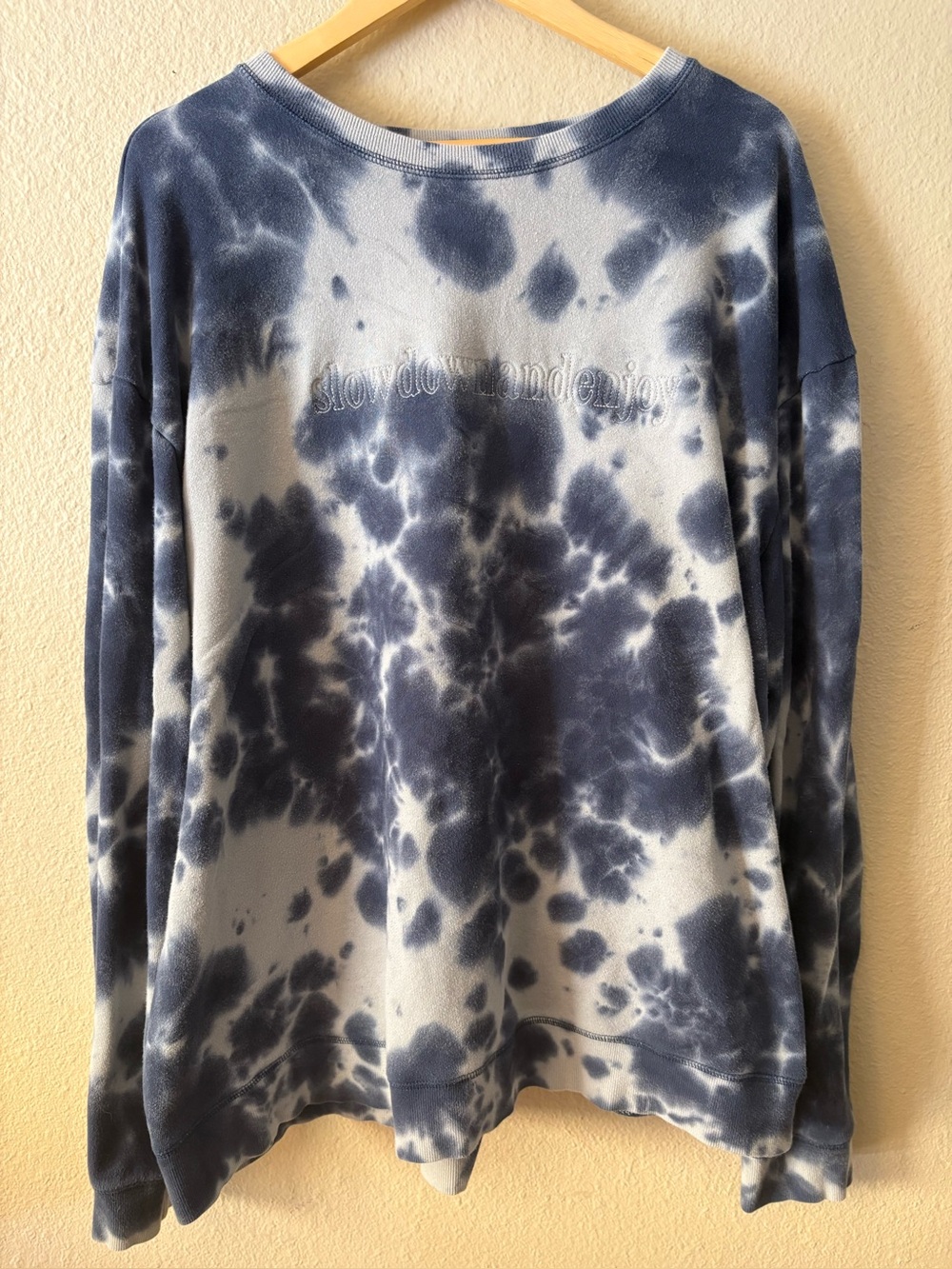 Original Use Tie Dye Sweatshirt XXL Slow Down and Enjoy Oversized Pullover